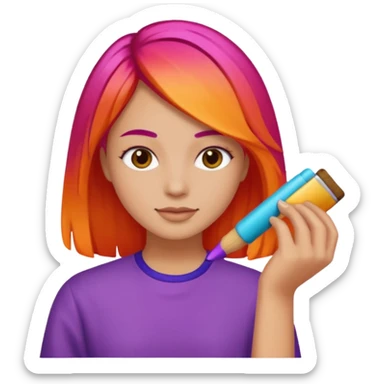 Coloring a hair sticker