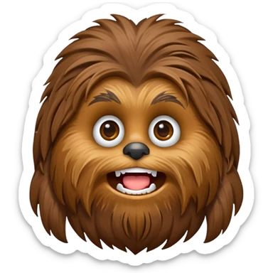 crea un emoticono de la cara de chewbacca en formato png sticker
