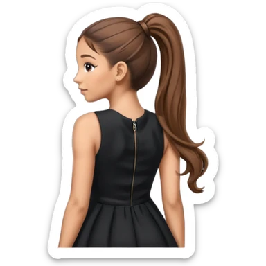  Ariana grande back view with long hair in a ponytail  sticker