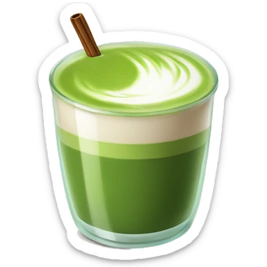 matcha latte without a face in a glass cup sticker
