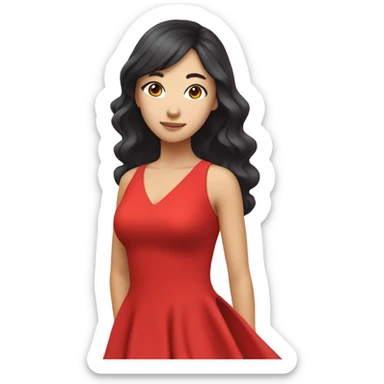 karina asian kpop girl wear red dress sticker