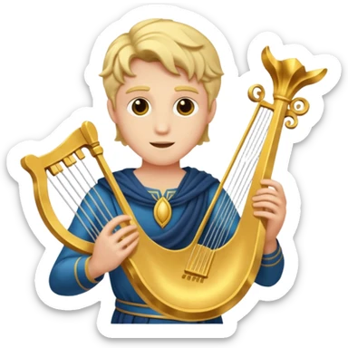Apollo god with lyre sticker