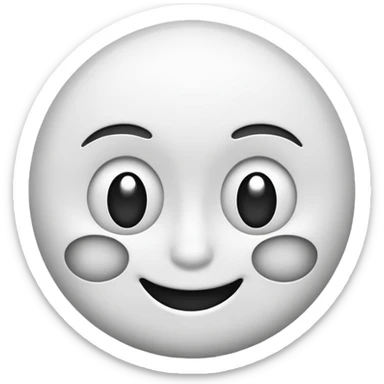 A wink emoji in black and white, simple and clean, with a slight smile. sticker