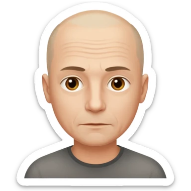 hombre, 50 años poco pelo rapado delgado sticker