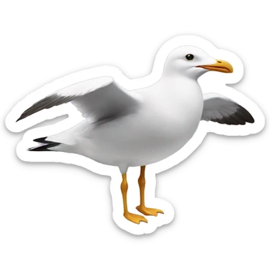 A seagull doing ballet  sticker