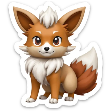 Lycanroc-Eevee-Vulpix-Fakémon-hybrid-creature (full body)  sticker