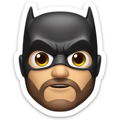 batman head only with beard and brown eyes sticker