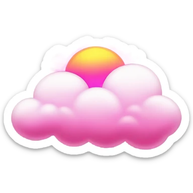 Cloud with a hot pink sun  sticker