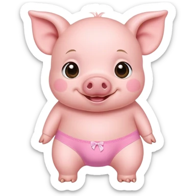 Сute baby pig in pink underwear   sticker