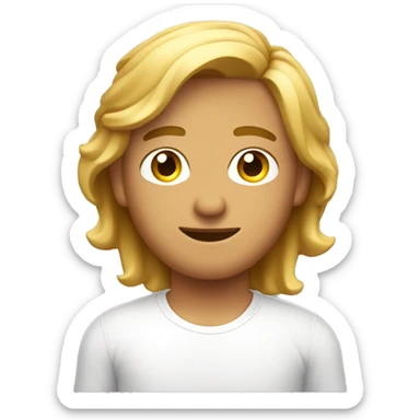 joven, poco bronceado, pelo rubio , estlo surfer, con camisa blanca , que se vea del homro para arriba sticker