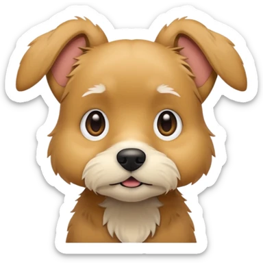 Scruffy small tan dog with floppy ears  sticker