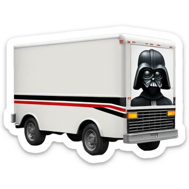 1976 very long mail delivery truck Darth Vader truck  sticker