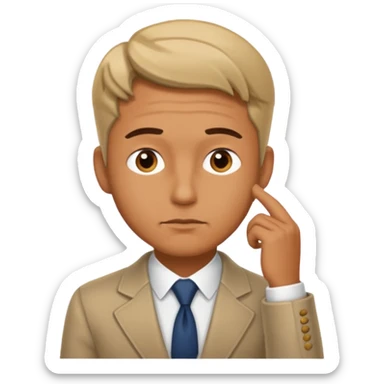 Rich man asking himself a question, thoughtful sticker