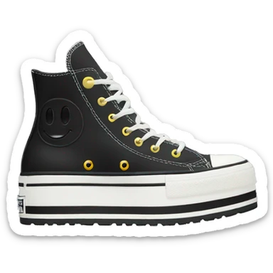 Black platform converse platform shoes hike  sticker