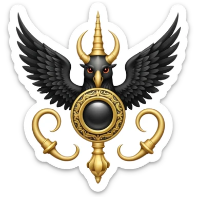 Holy Emblem with black wings and horn sticker