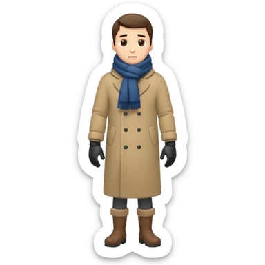 full body man feeling cold sticker
