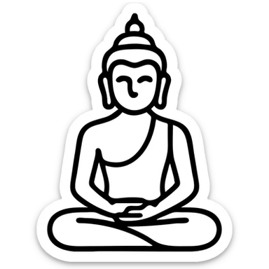 icon on the theme of yoga Buddha classes.  sticker