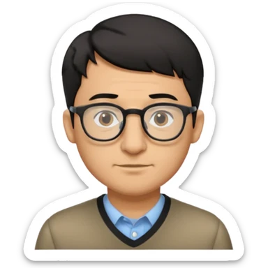 Emoli hombre con lentes poco cabello negro y nariz grande sticker