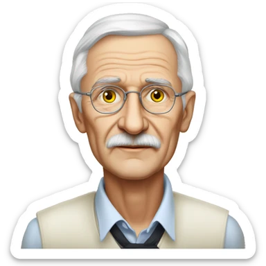 Dmytro Pavlychko, Ukrainian writer of the twentieth century, an elderly man sticker