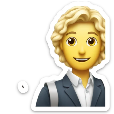 Real estate agent in front of a house with for sale sign  sticker