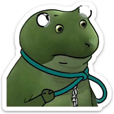 Bear tied up with ropes sticker