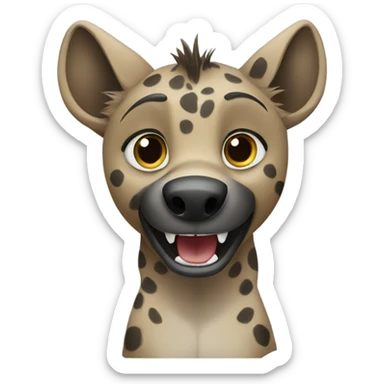 Hyena animal waving with paw  sticker