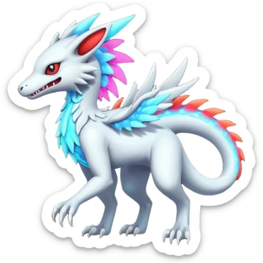 Neon Vibrant Pulsating Trail-glowing Chromatic Trico-Sergal-Absol-Salamence-Silvally-fusion-hybrid sticker