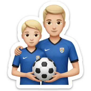 a mentor and a young soccer player sticker