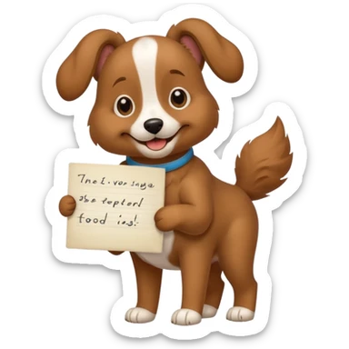 funny dog with full body with note sticker