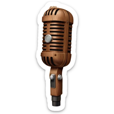 Create a traditional and warm emoji representing folk singing, using a humanless collage. The design should feature a rustic wooden microphone or an old-fashioned folk instrument like a balalaika, gusli, or a domra, placed alongside traditional elements such as a hand-woven scarf or a wooden flute. Include natural, earthy details like wildflowers, musical notes, and rustic textures, evoking the feeling of folk music in its purest form. Use warm, earthy colors like brown, gold, red, and green to create a cozy and organic vibe. The background should be transparent. sticker