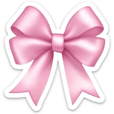 light pink ribbon bow, shimmering sticker