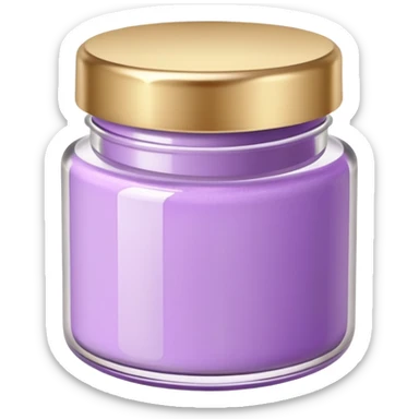 ultra realistic short jar of acrylic powder light purple with gold lid sticker