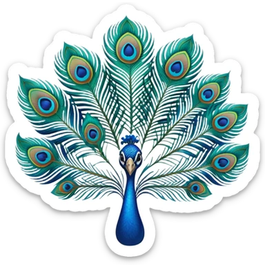 Peacock feathers sticker