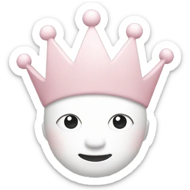 White and pastel pink crown sticker