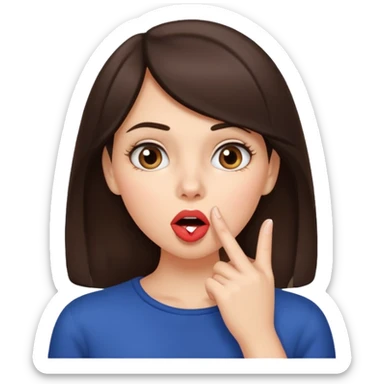 shhh wow brunette girl sticker