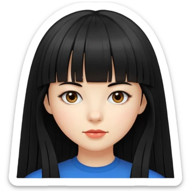 lecture girl with straight bangs fringe long black color hair 
lecture... lecture... sticker