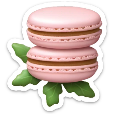 Light pink macaron with light pink mistletoe sticker
