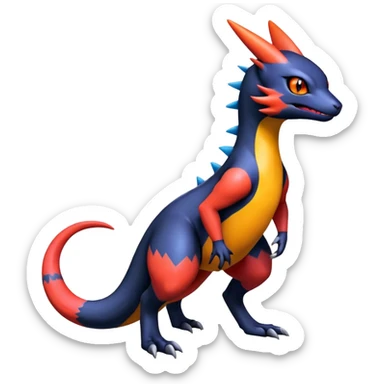 Cute Shiny Guilmon-Noibat-Quilava-Salandit-Umbreon-Fakémon-hybrid-creature (full body)  sticker