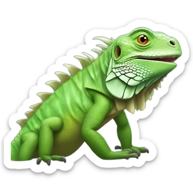 iguana blinking sticker