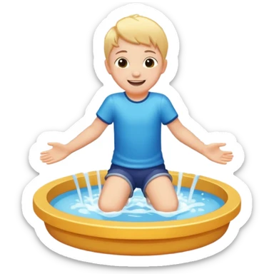 child falls in fountain sticker