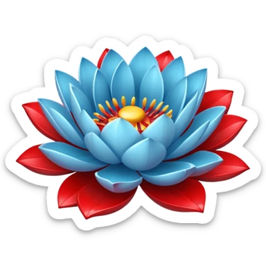 light blue lotus flower spilling wblood sticker