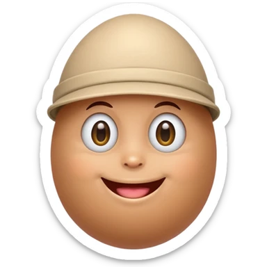 a funny, proud cartoon-style egg character with small cap , solid orange background. sticker