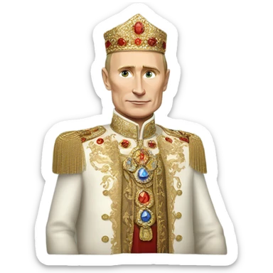 vladimir putin in Romanov dress, full body sticker