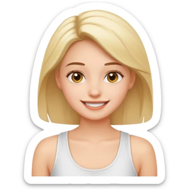 Mutlu kız üstünde askılı kıyafet olan sticker