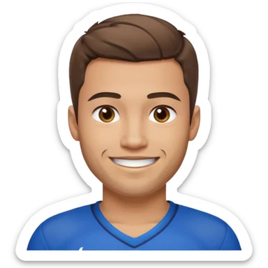 ["Light-skinned male, short brown hair, wearing a blue Warriors jersey."] sticker