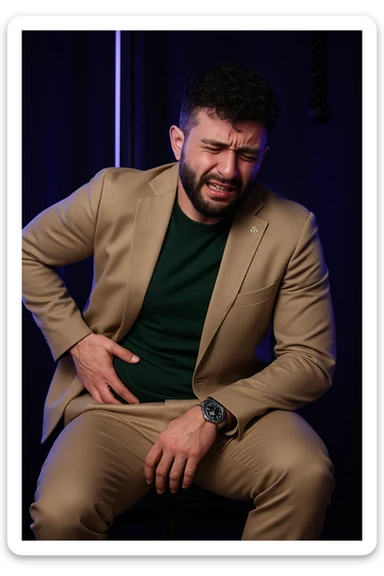 Uomo con dolore per via dei suoi fianchi asimmetrici sticker