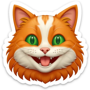 cat laughing out loud sticker