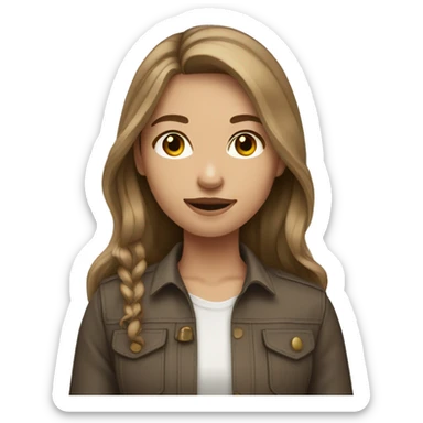 Female photographer taking a picture light skinned long brown hair brown eyes sticker