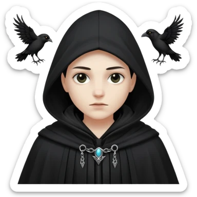 necromancer with black raven outfit  sticker