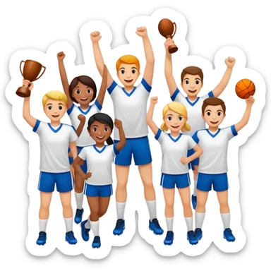 Community sports team celebrating sticker